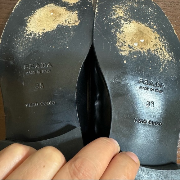 PRADA LOAFERS black patent leather vintage 90s Y2K in size 35. GUC - Picture 9 of 15
